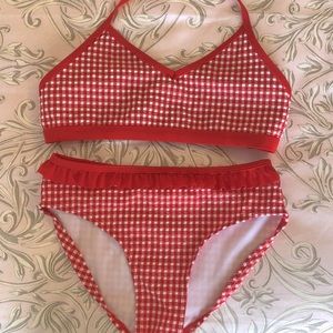 NWOT Girls Swimsuit Bikini , 2 piece, never worn Adorable! Red Gingham Design